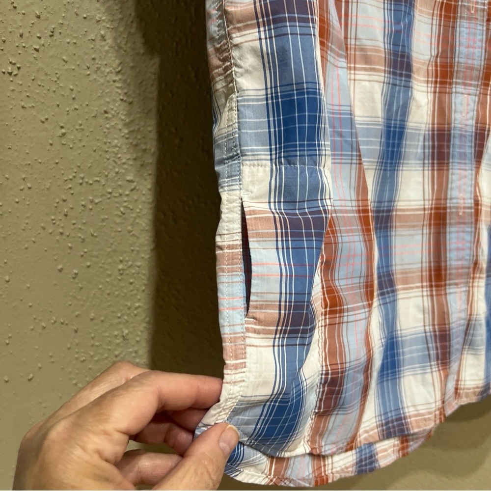 Eddie Bauer Travex Women's Blue & Red Plaid Hiking Shirt Top; M - Picture 6 of 14